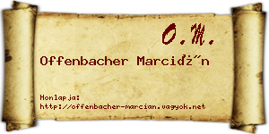 Offenbacher Marcián névjegykártya